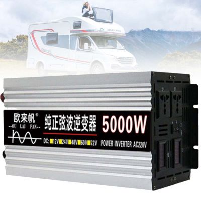 2000W/3000W/4000W/5000W / 6000W / 8000W Pure Sine Wave Power Inverter DC 12V/24V/48V/60V to 110V/220V AC Converter,Power Inverter with LED Display,for Truck RV Home,5000W-24Vto220V