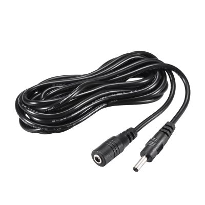 Rebower DC Wire Power Cable Converter (with Adapter), [for Monitor CCTV LED Strip Light] - 1.35mmx3.5mm /3Meter/ Black