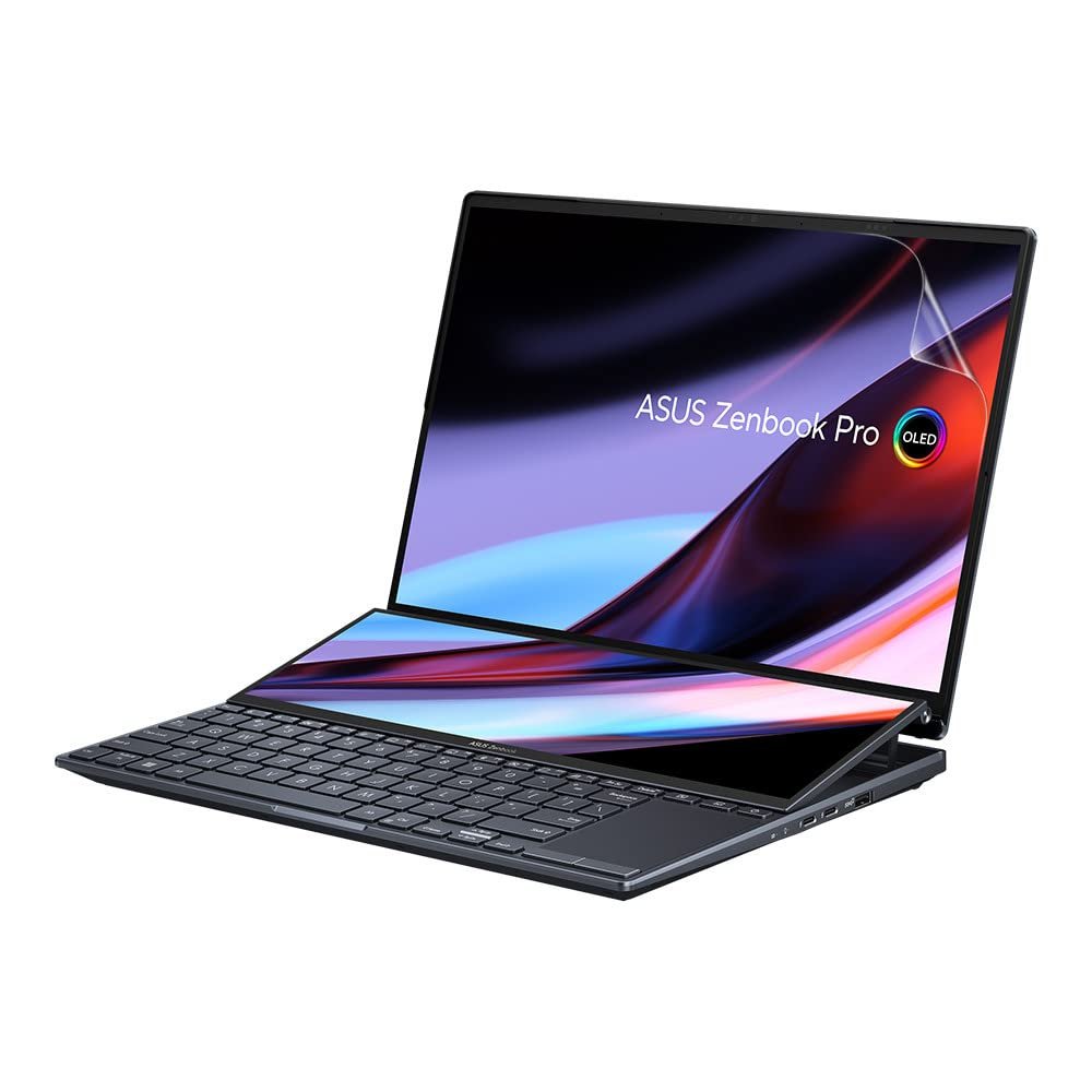 celicious Vivid Invisible Glossy HD Screen Protector Film Compatible with Asus Zenbook Pro 14 Duo OLED (UX8402) [Pack of 2]