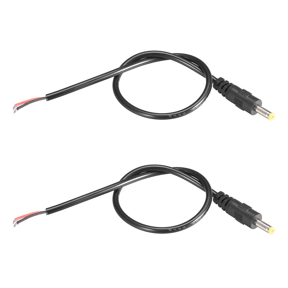 Rebower DC Power Cable - 4.0x1.7mm/0.3m/3A/Black - 2 Pack for CCTV DVR LED Strip Light