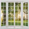 Window Backdrop,Yeele 10x6.5ft Spring Forest Background for Photography White Window Frame Sunshine Through Trees Background Online Office Wallpaper Meeting Decorations view 1
