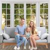 Window Backdrop,Yeele 10x6.5ft Spring Forest Background for Photography White Window Frame Sunshine Through Trees Background Online Office Wallpaper Meeting Decorations view 2