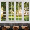Window Backdrop,Yeele 10x6.5ft Spring Forest Background for Photography White Window Frame Sunshine Through Trees Background Online Office Wallpaper Meeting Decorations view 3