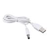 Rebower DC Power Cable USB Male to Male Connectors Jack Socket Wire [for CCTV DVR LED Strip Light] - 5.5x2.5mm/ 2A/ White view 1
