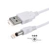 Rebower DC Power Cable USB Male to Male Connectors Jack Socket Wire [for CCTV DVR LED Strip Light] - 5.5x2.5mm/ 2A/ White view 2