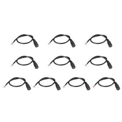 Rebower DC Power Cable DC Power Cord Female Connectors DC Pigtail Adapter Barrel Jack Socket Wire [for CCTV DVR LED Strip Light] - 4.0x1.7mm/3A/Black/10Pcs