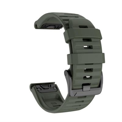 ADAARA Silicone Quick Release Watchband for Garmin Fenix 7X 7 7S Watch Easyfit Wrist Band Strap for Fenix 6 Pro Watch 26 22MM Strap (Color : Army Green, Size : Forerunner 935 945)