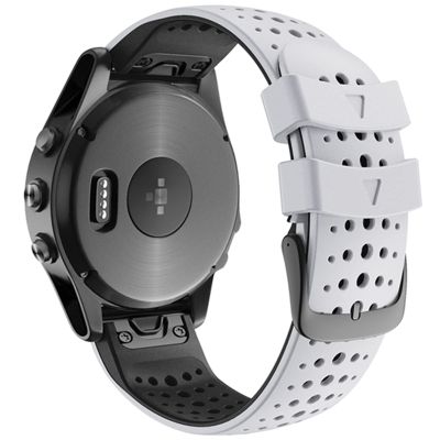 COOVS 22mm Quickfit Watchband for Garmin Fenix 7 6 6Pro 5 5Plus Silicone Band for Approach S60 S62 Forerunner 935 945 Wrist Strap (Color : White Black, Size : 22mm Fenix 6 Pro)