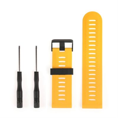 KAPPDE Replacement Soft Silicone Watchbands Strap for Garmin Fenix 3 / Fenix 3 HR GPS Watch with Tools Watch Accessories (Color : Yellow)