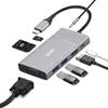 LETLEX Type-C USB C Docking Station - 8 in 1 Dock Station with USB 3.0/SD+TF Card & HDMI/VGA + Headphone Jack 3.5, 4K/30Hz HDMI, Ideal for Disk, Mouse, Keyboard, TV, Phone & More view 1