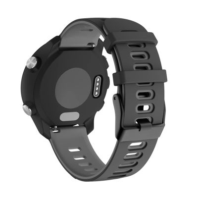 COOVS Silicone Watchband for Garmin Forerunner 245 245M 645 Watch Strap Wristband for Garmin Vivoactive 3 Watchband (Color : Black Gray, Size : Galaxy Watch 42mm)