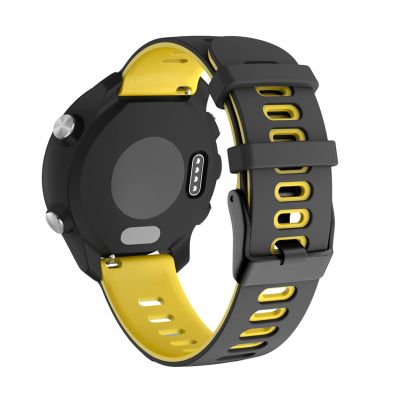 COOVS Silicone Watchband for Garmin Forerunner 245 245M 645 Watch Strap Wristband for Garmin Vivoactive 3 Watchband (Color : Black Yellow, Size : Forerunner 645)