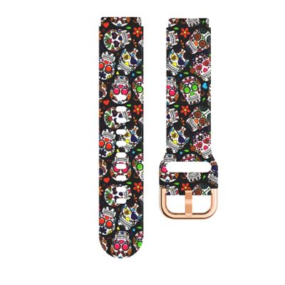 COOVS 18mm Painting Silicone Watchband for Garmin Vivoactive 4S Vivomove 3S Smart Watch for Garmin Venu 2S/Active S Wristband Bracelet (Color : C, Size : 20mm)