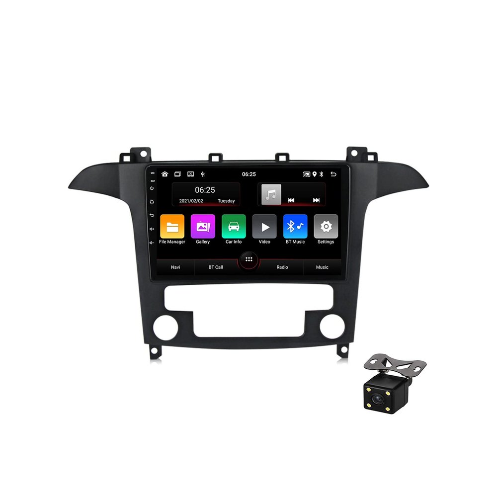 Fructar Double Din Car Stereo with Bluetooth in-Dash 9 Inch Touchscreen Car Radio for Ford S-MAX 2006-2015 with Backup Camera Support Carplay/DSP/4G/WIFI/SWC/FM,M100s 1g+16g