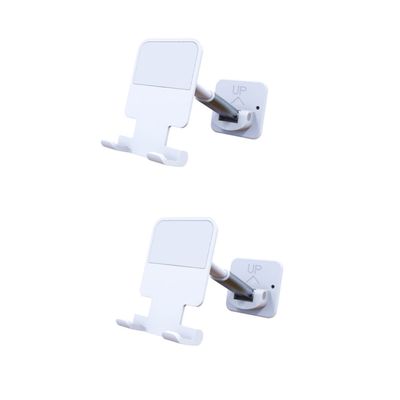 Mikikit 2pcs Adjustable Phone Holder Wall-Mounted Multi-Function Mobile Phone Stand for Bathroom and Kitchen Strong Adhesive Space-Saving Design Suitable for All Smartphones