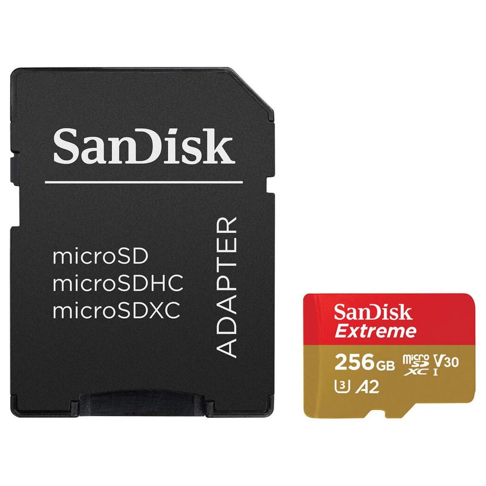 SanDisk Extreme 256GB UHS-I U3 microSDXC Memory Card with SD Adapter