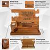 Froolu Personalizable for Dad - Wooden Docking Station Men, Nightstand Organizer Bundle w/ #1 Dad Leather Wallet & Knife - Charging Station, Cell Phone, Tablet Stand view 3