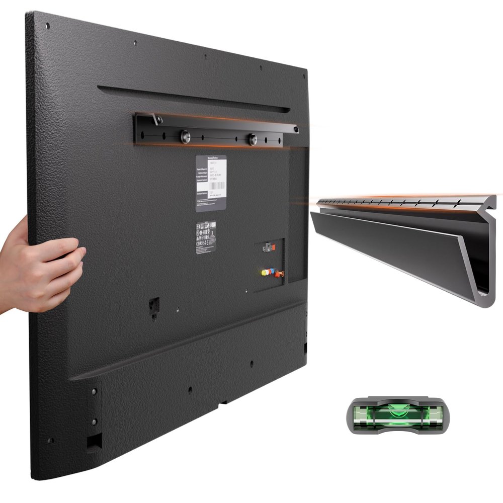 Fulifix Drywall No Stud TV Wall Mount, Studless TV Wall Mount for 32-75 Inch TVs up to 150 lbs, Max VESA 600x400mm Easy Install No Drill Drywall TVs Bracket with Bubble Level, Include All Hardware