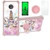 Case for Moto G7 Power Case Compatible with Motorola Moto G7 Power Phone Case Cover [with Tempered Glass Screen Protector][Hard PC + Soft Silicone][Ring Support] [Gold Glitter+Luminous] JSF-JJS view 1