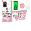 Case for Oneplus 9 Pro 5g Case Compatible with Oneplus 9 Pro 5g Phone Case Cover [with Tempered Glass Screen Protector][Hard PC + Soft Silicone][Ring Support] [Gold Glitter+Luminous] JSF-JJS view 1