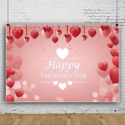 12x10ft Pink Valentine's Day Backdrops,Pink Love Heart Glitter Sequin Bokeh Happy Valentine's Day Photography Background for Newborn Bridal Shower Birthday Party Banner Decoration