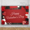 10x6.5ft Happy Valentine's Day Photo Backdrop,Red Rose Love Heart Envelope Gift Rustic Wooden Photography Background for Bridal Shower Valentine Day Dessert Cake Table Decoration view 1