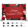 10x6.5ft Happy Valentine's Day Photo Backdrop,Red Rose Love Heart Envelope Gift Rustic Wooden Photography Background for Bridal Shower Valentine Day Dessert Cake Table Decoration view 2