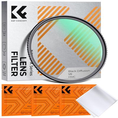 K&F CONCEPT 52mm Black Diffusion 1/8 Filter, Mist Dreamy Cinematic Effect Filter for Video/Vlog/Portrait Photography K-Series