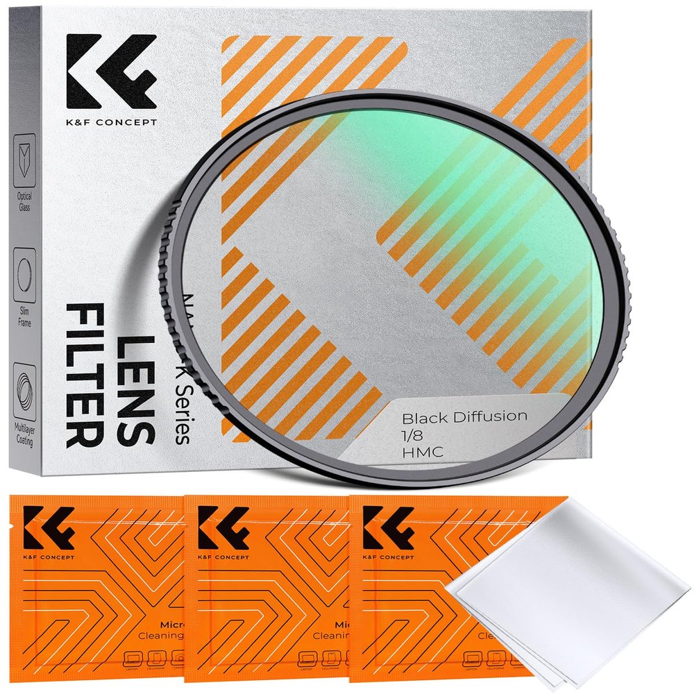 K&F CONCEPT 52mm Black Diffusion 1/8 Filter, Mist Dreamy Cinematic Effect Filter for Video/Vlog/Portrait Photography K-Series