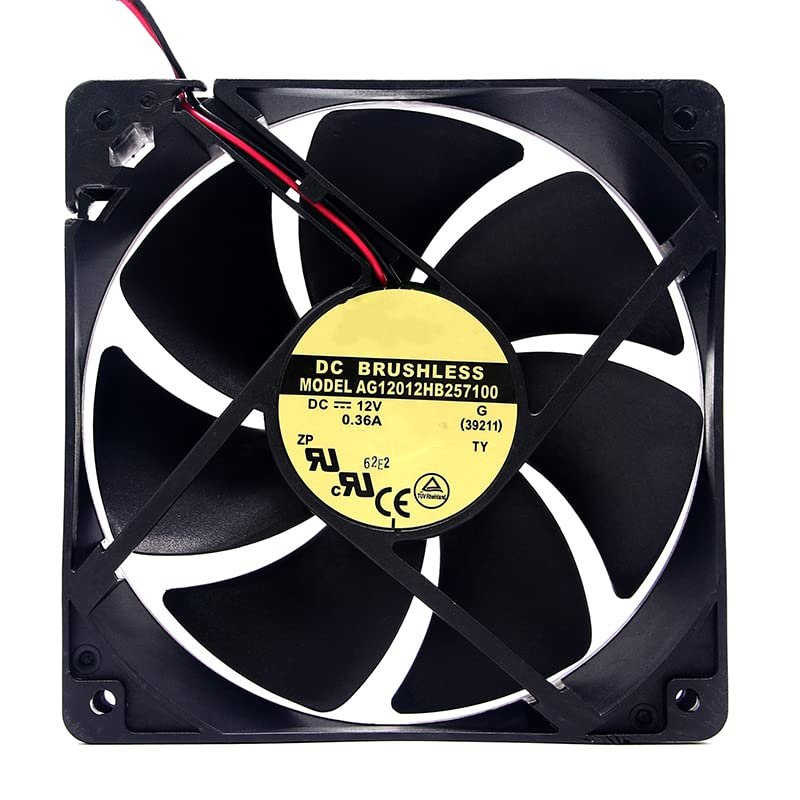 AG12012HB257100 DC12V 0.36A 12025 12cm 2-Wire Cooling Fan