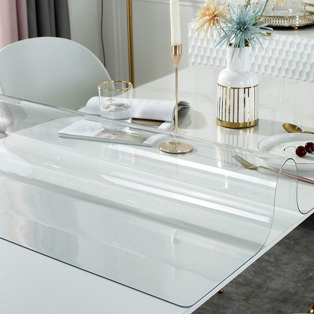 3mm Heavy Duty Table Protector,PVC Rounded Corners Clear Table Cover Protector,Bar Dining Tabletop Furniture Pad,Water Proof Easy Clean Transparent Tablecloth (80x100cm/31x39in)