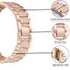 FitTurn Jewelry Bling Bands Compatible with Wahoo ELEMNT Rival Band for Women Men, Replacement Diamond Rhinestone Bracelet Metal Strap With adjustment tool for Wahoo ELEMNT Rival Running/Multisport GPS Smartwatch (RoseGold) view 2