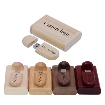 10 Pack 2GB Custom USB Flash Drive Personalized Logo,Wooden Bean USB Pendrive, Wood USB Thumb Drive Memory Stick Free Customize Company Wedding Photography Vedio Logo Box (10 Pack 2GB)
