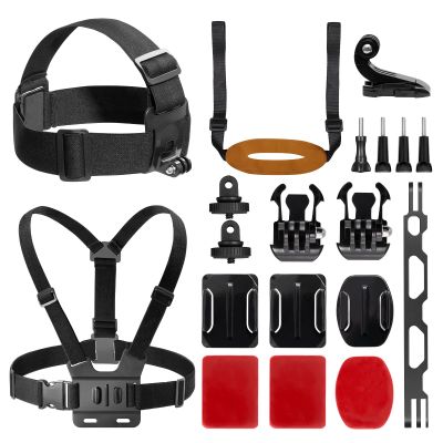 AKASO Action Camera Accessories Kit with Chest Strap & Head Strap Compatible EK7000/EK7000 Pro/Brave 4/Brave 4 Pro/Brave 7 LE/Brave 7/Brave 8/V50X/GoPro Hero 13 12 11 10 9/DJI Action Camera