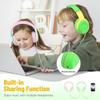 rockpapa Share 1 Kids Headphones Wired with Microphone & Share Port, 85dB/94dB Volume Limited, Cute Foldable Student Child Boys Girls Headphones for School/Classroom/Travel Green/Yellow view 3