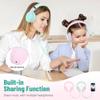 rockpapa Share 1 Kids Headphones Wired with Microphone & Share Port, 85dB/94dB Volume Limited, Cute Foldable Student Child Boys Girls Headphones for School/Classroom/Travel Pink/Green view 4