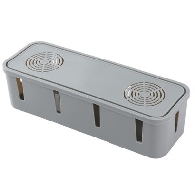 Cabilock Cable Management Box Plug Socket Safety Box Storage Cable Wire Cord Organizer for Desk TV Wires Computer USB (Grey)