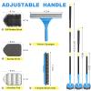 Tile Tub Scrubber Brush with 5 Different Function Cleaning Heads and 51" Extendable Long Handle Non Scratch Shower Scrubber for Cleaning Bathroom Kitchen Toilet Wall Bathtub Sink view 2
