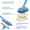Tile Tub Scrubber Brush with 5 Different Function Cleaning Heads and 51" Extendable Long Handle Non Scratch Shower Scrubber for Cleaning Bathroom Kitchen Toilet Wall Bathtub Sink view 3