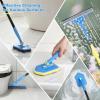 Tile Tub Scrubber Brush with 5 Different Function Cleaning Heads and 51" Extendable Long Handle Non Scratch Shower Scrubber for Cleaning Bathroom Kitchen Toilet Wall Bathtub Sink view 4