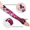 Dussdil Rose Red Cherry Blossoms Gardening Arm Sleeves Flowers Farm UV Sun Protection Cooling Arm Sleeves for Garden Farm Women Men with Thumb Hole view 3