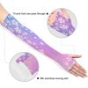 Dussdil Pink Cherry Floral Blossoms Diamond Gardening Arm Sleeves Farm UV Sun Protection Cooling Arm Sleeves for Garden Farm Women Men with Thumb Hole view 3