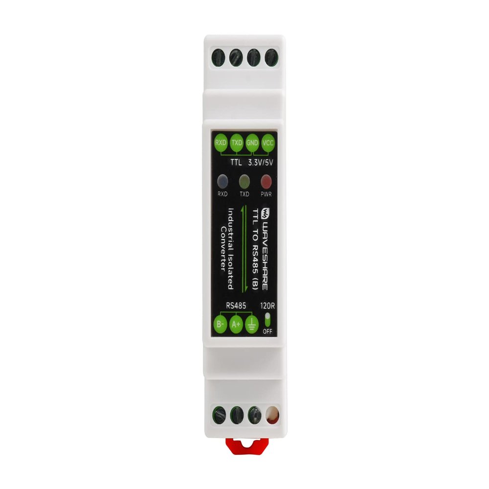 Waveshare Rail-Mount TTL to RS485 Isolated Converter, Multi-Isolation Protection, Compatible with TTL/RS485 Standard