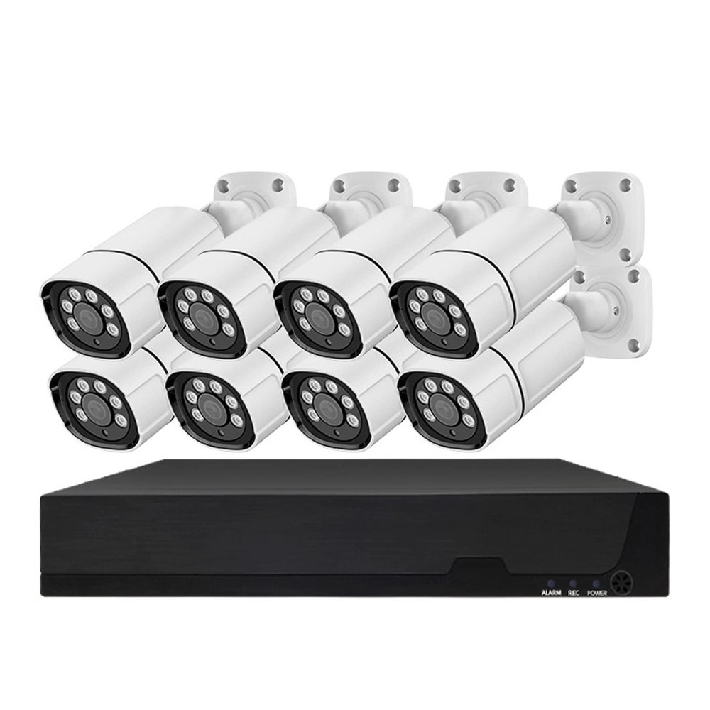 8CH 4K Poe Security Camera System with Audio Recording, Outdoor 8MP H.265+ Cameras NVR Kit, Home HD POE Surveillance NVR Kit with Night Vision, Motion Detection