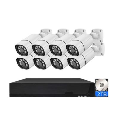8CH 4K Poe Security Camera System Built-in Audio, Outdoor 8MP H.265+ Cameras NVR Kit with 2T Hard Drive, Home Surveillance NVR Kit with Motion Detection
