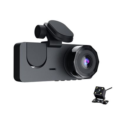 JIAQY 3 Channel Dash Camera for Car, with Wide Angle Lens, 1080P Full HD 2.0 inch Screen, Night Vision, Parking Mode, Loop Recording