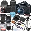Canon EOS Rebel T7 Digital SLR Camera with EF-S 18-55mm + EF 75-300mm Daul Lens + SanDisk 64GB Memory Card + Tripod + Case + Wideangle Lenses + ZeeTech Accessory Bundle (21pc Bundle) (Renewed) view 1