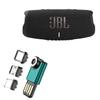 BoxWave Cable Compatible with JBL Charge 5 - MagnetoSync mini Adapter, Magnet Charging Cable USB Type-C Micro USB - Teal view 1