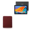 BoxWave Case Compatible with YUMKEM Android Tablet U221 (10.1 in) - Velvet Pouch Stand, Velour Slip Sleeve Built-in Foldable Kickstand - Burgundy view 1