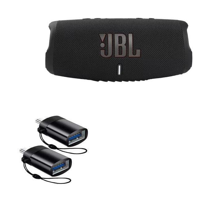 BoxWave Cable Compatible with JBL Charge 5 - USB-C to A PortChanger (2-Pack), USB Type-C OTG USB Portable Keychain - Slate Black